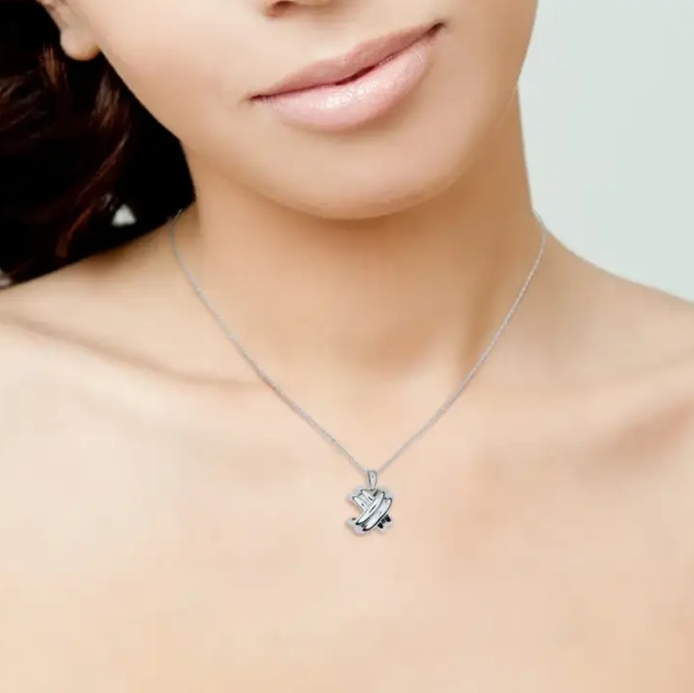 Tiffany signature X pendant sterling silver 925